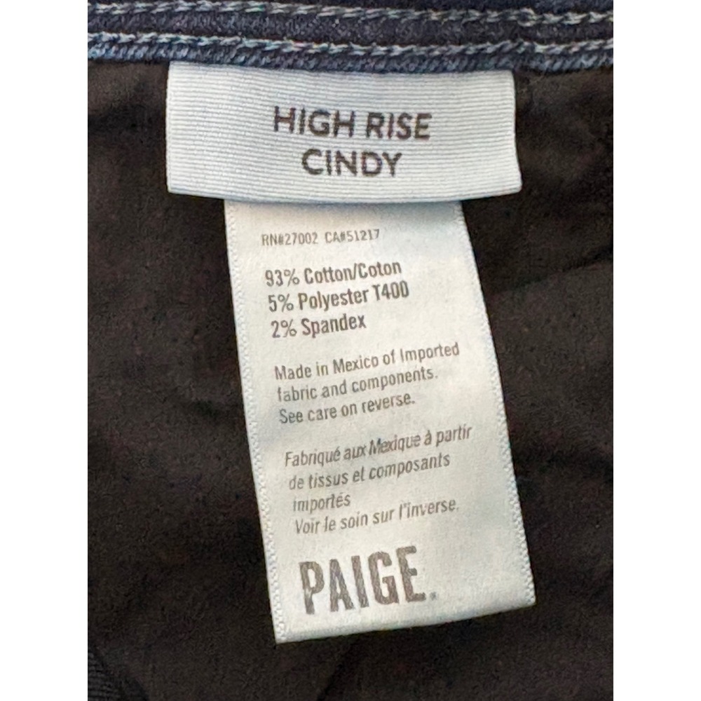 PAIGE High Rise Cindy Straight Leg Jeans Dark Wash Denim Size 25 Blue Ankle - Picture 10 of 11